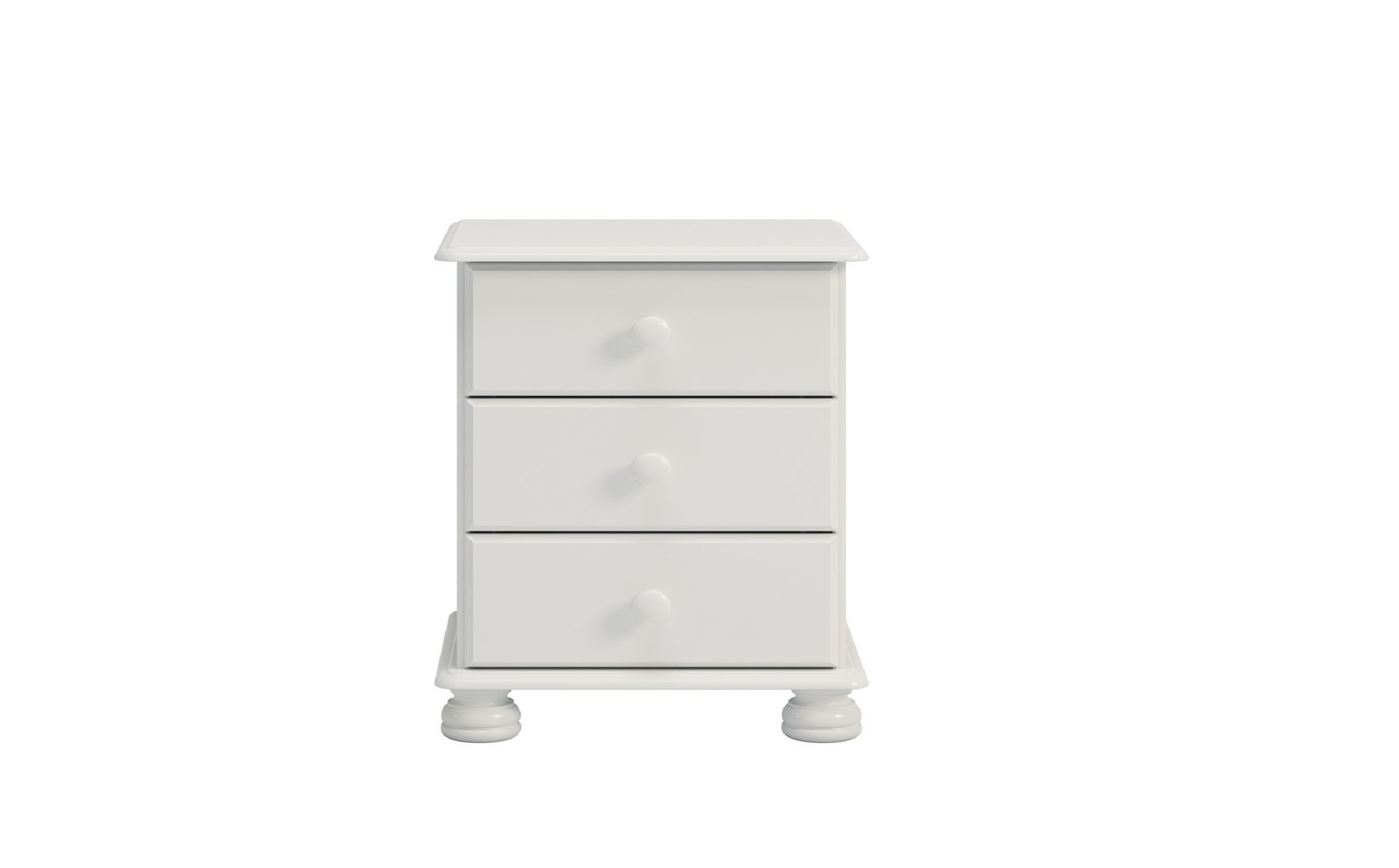 Richmond White 3 Drawer Bedside Furniture City