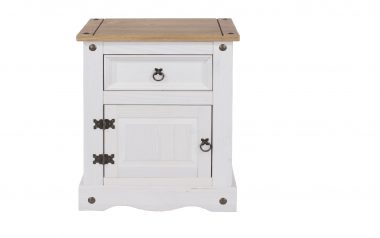 Edwardian White 1 Door 1 Drawer Bedside