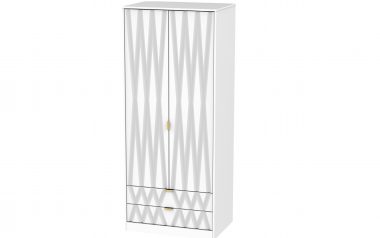 Diamond White 2 Door 2 Drawer Wardrobe