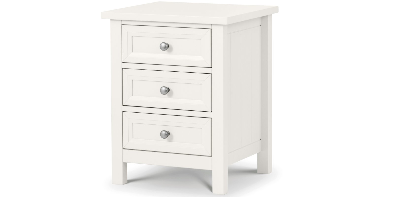 Maine 3 Drawer Bedside White