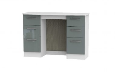 W Gloss Grey 6 Drawer Dressing Table
