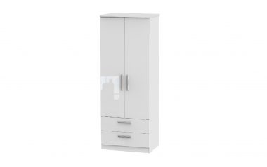 W Gloss White 2 Door 2 Drawer Wardrobe