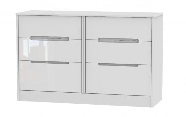 W Gloss White 6 Drawer Chest