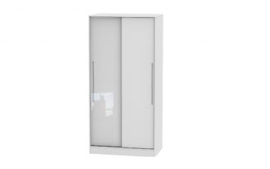 W Gloss White 2 Door Sliding Wardrobe