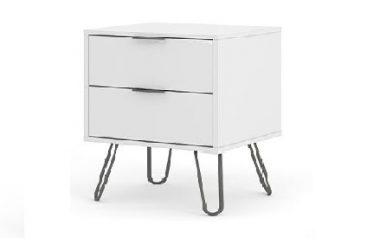 August White 2 Drawer Bedside