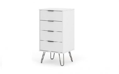 August White 4 Drawer Narrow Chest