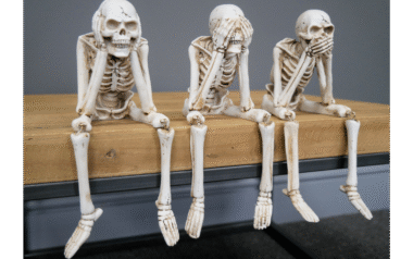 See Speak & Hear No Evil Shelf Sitting Skeletons