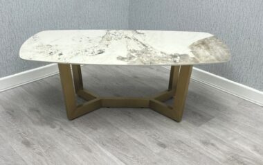 Positano Oval Ceramic Gold Coffee Table