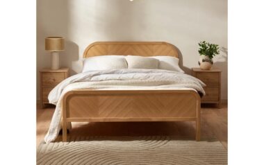 Bilo Chevron Oak Bed Frame
