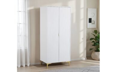 Mia White Gold 2 Door Wardrobe