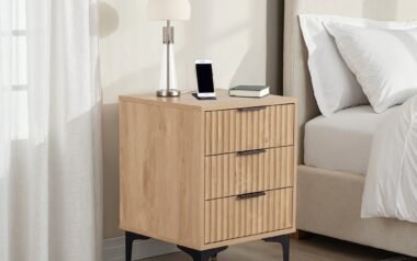 Mia Oak 3 Drawer Bedside